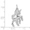 14K White Gold Unicorn Charm Horse Pendant Jewelry 25mm x 16mm